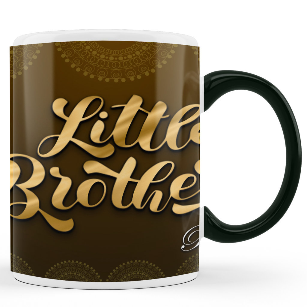 Printed Ceramic Coffee Mug | Siblings | Raksha Bandhan | Little Brother |325 Ml. 